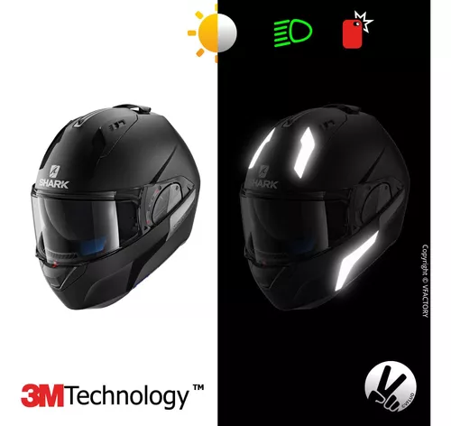 VFLUO - Kit de pegatinas reflectantes - Casco de moto ROOF Desmo™ - Franjas  aprobadas FR - Tecnología 3M™ - Alta visibilidad y resistencia - Discreto