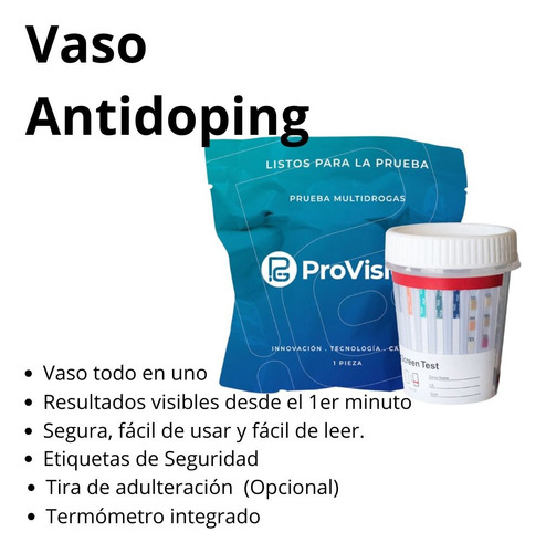 Prueba Antidoping 6 Parámetros Con Vaso Provision. 3 Pzs.