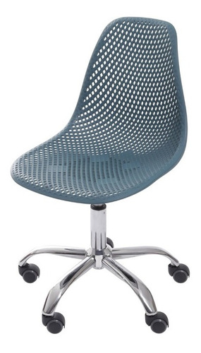 Cadeira Colmeia Rodízio Or Design 1119 Cor Azul-petróleo