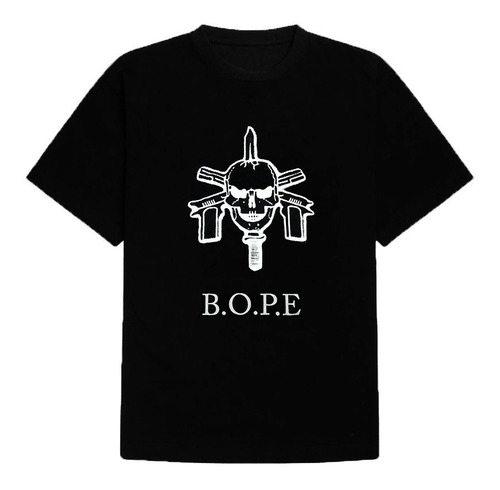 Remera Estampada B.o.p.e. Estampa Blanca