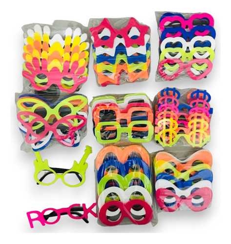 Kit Festa Neon Com 50 Óculos E 50 Tiaras Divertidas