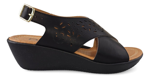 Sandalia Huarache T-bar Negro Dva 104702 22-26 Gnv®
