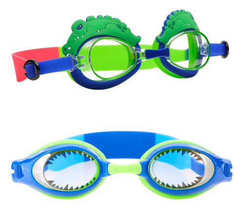 Aqua2ude Conjunto Goggles Azul Seamonster Lime & Wrap Frame 