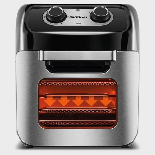 Fritadeira Air Fryer Oven Britânia Bfr2300p 3 Em 1 12l 1800 Cor Preto 220V