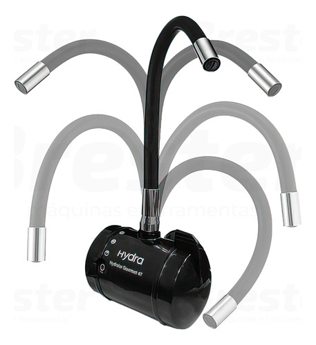 Torneira Elétrica Flexível De Parede Para Cozinha Hydra Cor Preto / Metalizado 220v