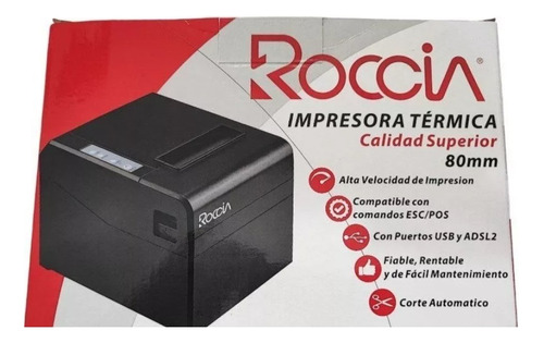 Impresora Termica Tickera Recibos Rollo 80mm Roccia Usb Lan