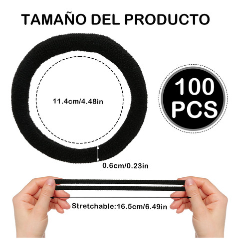 100 Piezas De Gomas Para El Pelo,muy Elásticas Y Sin