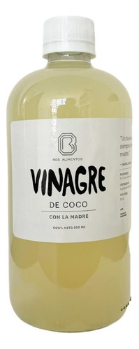 Vinagre De Coco Con La Madre Alimentos Rgb 500ml