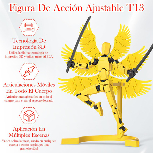 Juego De 4 Lucky Dummy T13 Figure, Robot Multiarticulado