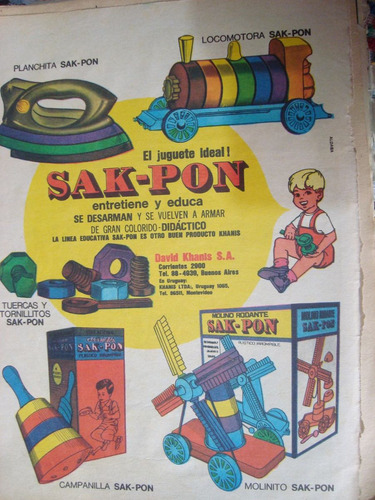 Propaganda Sak-pon Juguetes Clipping 20x29cm Coleccionable