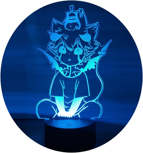 Black Clover Liebe Lámpara Led Ilusión 3d Fan Art Decoración