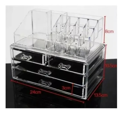 Cosmetiquero Organizador De Maquillaje Acrílico + Espejo