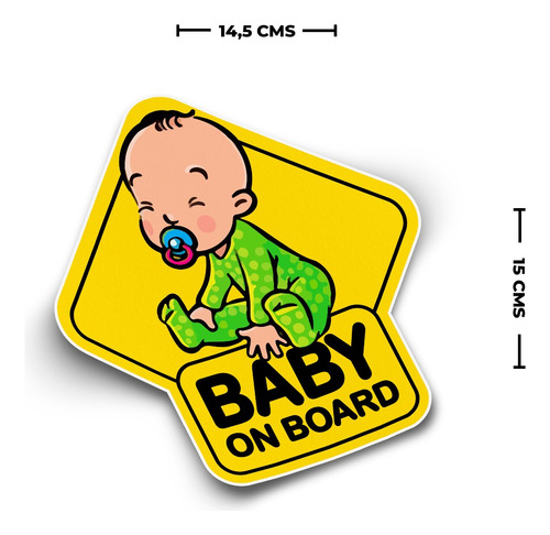 Sticker Baby On Board Bebe Bordo Señal Letrero Adhesivo 15cm