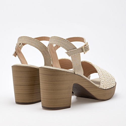 Moramora Sandalia Para Mujer Beige Cod 132563-e