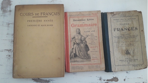 Lote 3 Libros Frances Gramática Antiguos Vintage 1920 Deco