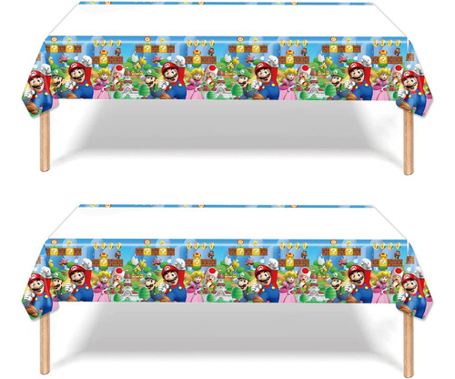 2pcs Mario Mantel Desechable Cubremesas Cumpleaños Sum...