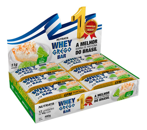 Whey Grego Bar Caixa 12unid - Nutrata Barra Proteina