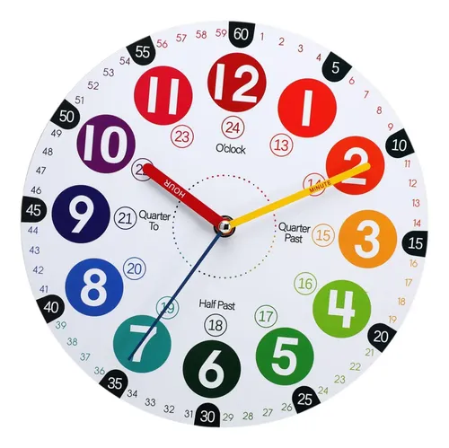Puzzle Horloge en Bois Jouet Éducatif Apprendre à Lire l'Heure Blocs de