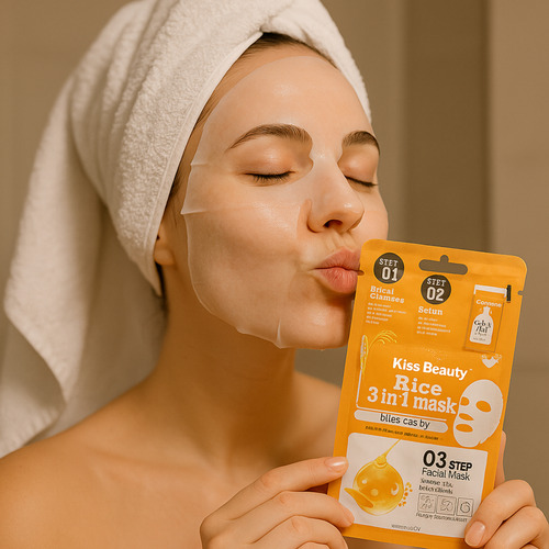 Pack X4 Mascarilla Arroz 3en1 Piel Radiante Poros Invisibles Todo Tipo De Piel
