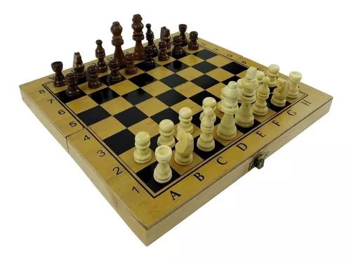 8326 - Kit Jogos 3 em 1 Xadrez ( 29 cm )