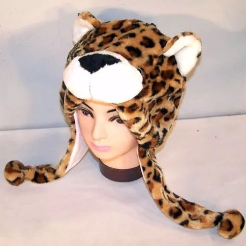 Touca Gorro Bichinho Pelúcia Cosplay Onça Oncinha Fantasia