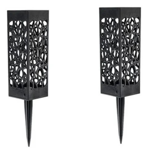 2 Jarrones De Tumba Negros De 17 Pulgadas - Con Estaca Larga, Ideales Para Cementerios, Decoración Floral Conmemorativa