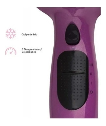 Imagen 4 de 10 de Secador De Pelo Revlon Rvdr773pla2a Violeta 2000 Watts