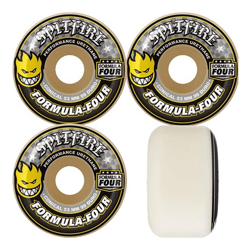 Roda Spitfire Formula Four Cônical 53mm 99du + Chave T