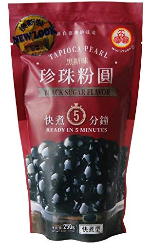 Wufuyuan. Perlas De Tapioca (negra). Paquete De 2