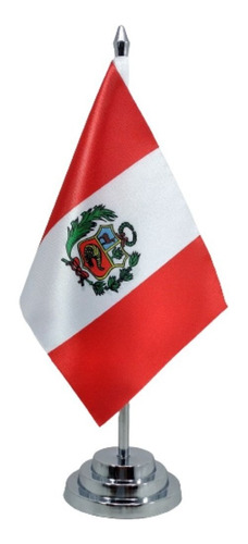 Bandeira Mesa Dupla Face Peru 29 Cm Alt (mastro)