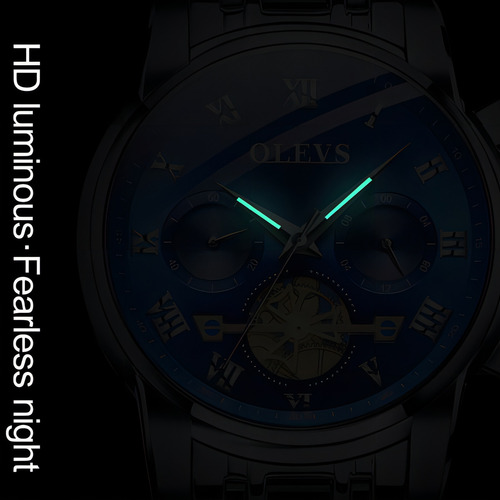 Reloj De Cuarzo Olevs 2859 Hollow Out Tourbillon Color Del Fondo Silver Gold Black