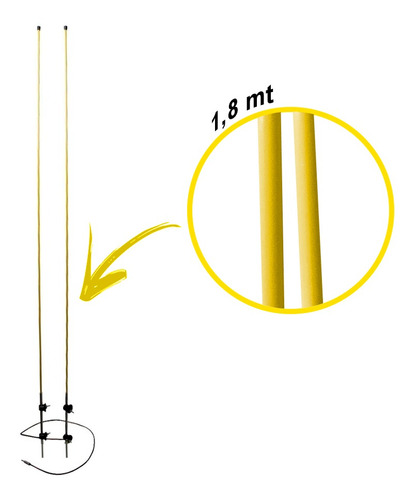 Par Antena Lateral Fibra Caminhão Mb 1113 608 1114 1518 2013