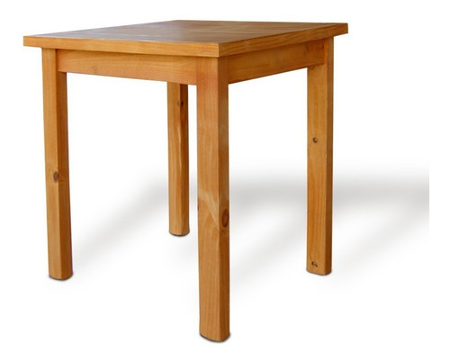 Imagen 3 de 5 de Mesa 70x70 Cm + 2 Banquitos Reforzados Todo En Pino Clear