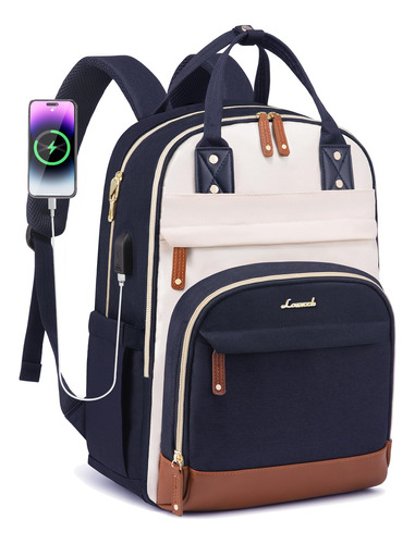 Mochila Para Escuela Con Usb Para Cargador - Azul L