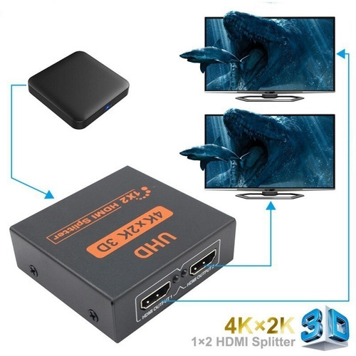 Imagen 2 de 5 de Splitter Hdmi 1x2 Divisor De Señal Amplificador Conecta 2 Tv