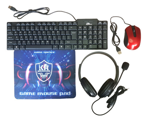 Kit Gamer 4 En 1 Diadema Microfono +mousepad +teclado +mouse