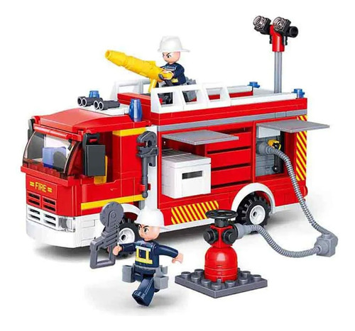 Cubic Caminhão Bombeiros 343 Peças Multikids Compatível Lego