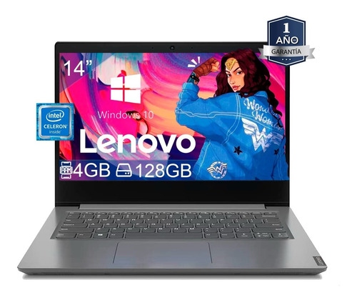 Imagen 1 de 2 de Laptop Lenovo V14 Intel Celeron 128gb 4gb Ram 14puLG Win10