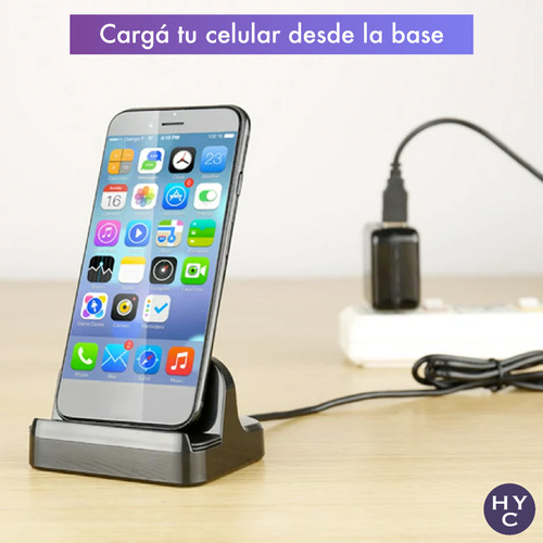 Base Dock De Carga Para Celular Usb Tipo C - Transf Datos