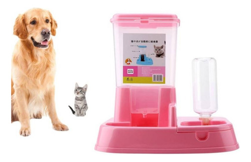 Dispensador Plato Agua +comida Mascotas Gato Perros Animales