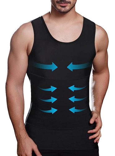 Imagen 1 de 5 de Camiseta Interior Hombre Moldea Abdomen Cintura Reduce Talla