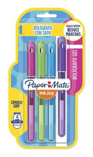 Lapices Gel Inkjoy Paper Mate 0.5 Mm Set 4 Colores