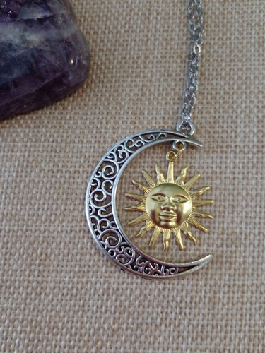 Dije Cadena Luna Sol Tipo Soy Luna Disponible Bronce O Plata