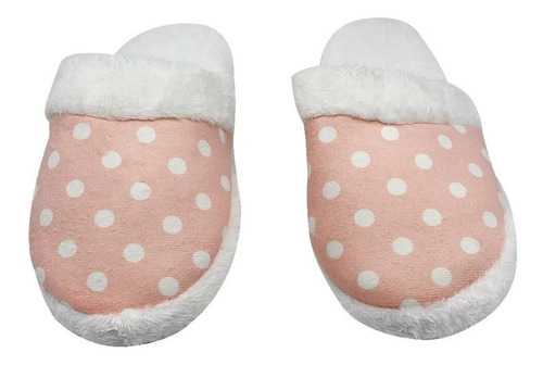 Imagem 2 de 4 de Chinelo De Quarto Feminino Amalfi Poá Rosa G 39/40/41 Zc