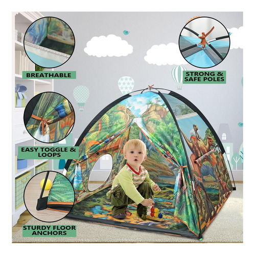 Dineshlessfunn Dinosaur Kids Play Tent | Incluye Luces De Y