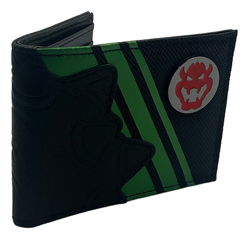 Cartera Bifold Super Mario Bros Con Personajes Sublimados Color Negro