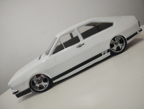 Passat Ts Branco + Rodas Sr Cromo Bolha Para Automodelo 1:10