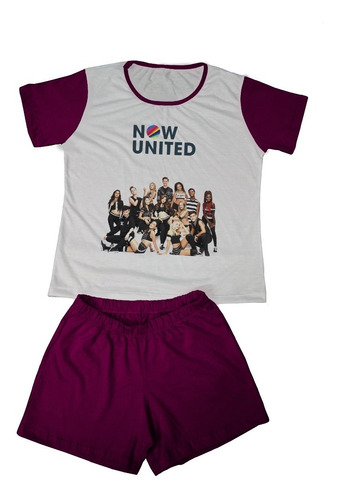 Pijama Now United Curto Feminino Kpop Personalizado