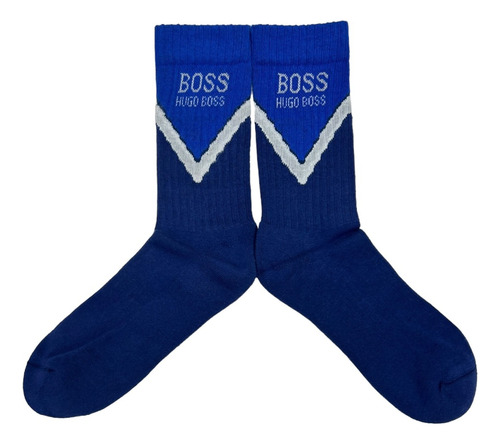 Calceta Hugo Boss Design Azul / Blanco Algodón Soft 1 Pack