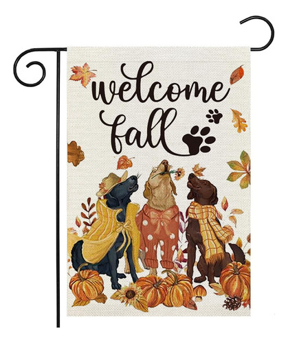 Bandera De Jardín Para Perros De Otoño, Banderas De Jardín D